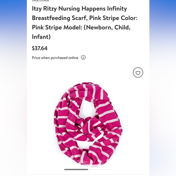 Itzy Ritzy black striped infinity breastfeeding scarf - Picture 2 of 2